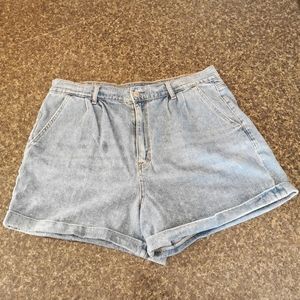 American Eagle High Waisted Denim Mom Shorts